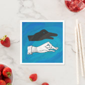 Serviette En Papier Canard noir sur bleu (En situation)
