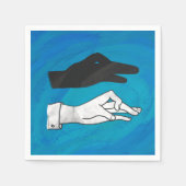 Serviette En Papier Canard noir sur bleu (Devant)