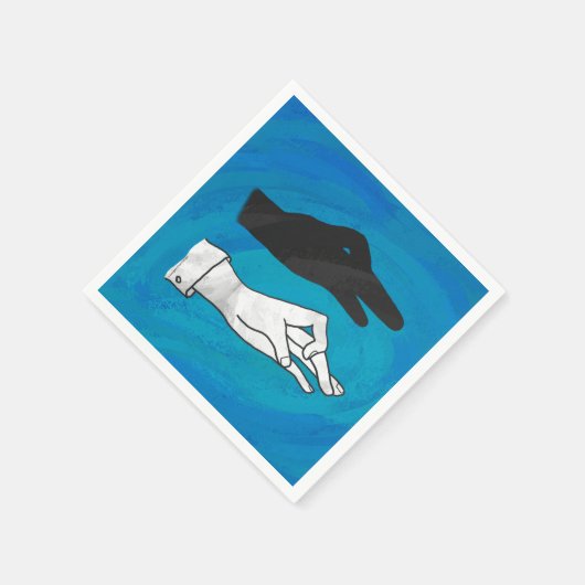 Serviette En Papier Canard noir sur bleu (Coin)