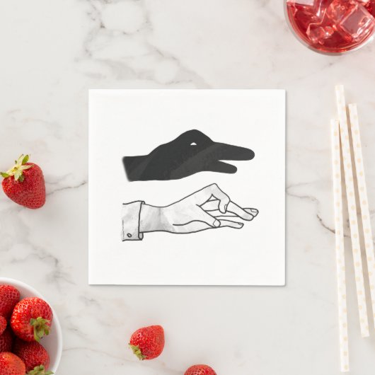 Serviette En Papier Canard Silhouette main (En situation)