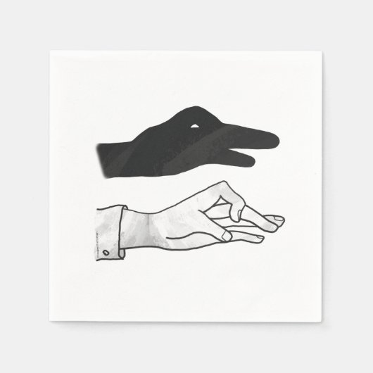 Serviette En Papier Canard Silhouette main (Devant)