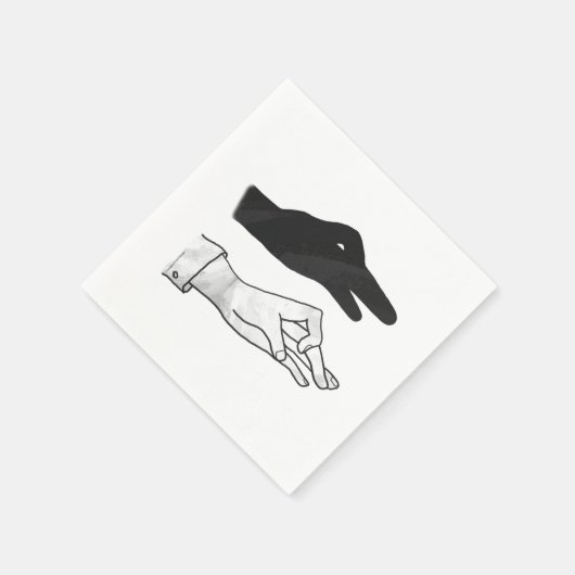 Serviette En Papier Canard Silhouette main (Coin)