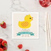 Serviette En Papier Canard turquoise et jaune, canard; Baby shower (En situation)
