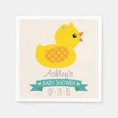Serviette En Papier Canard turquoise et jaune, canard; Baby shower (Devant)