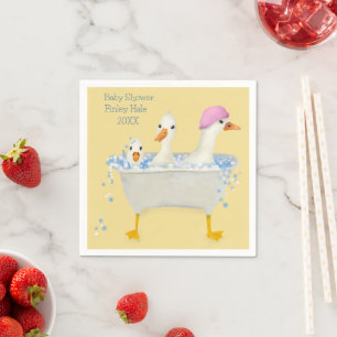 Serviette En Papier Canards aquarelles fantaisistes dans la baignoire