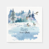 Serviette En Papier Canards Bois Forêt Boy Baby shower (Devant)