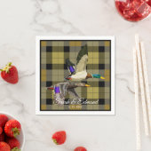 Serviette En Papier Canards colverts sur chasseurs Plaid - Rustique sa (En situation)