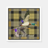 Serviette En Papier Canards colverts sur chasseurs Plaid - Rustique sa (Devant)