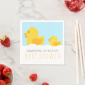 Serviette En Papier Canards en caoutchouc Baby shower jaune neutre (En situation)