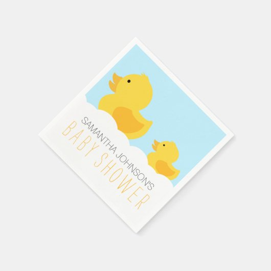 Serviette En Papier Canards en caoutchouc Baby shower jaune neutre (Coin)