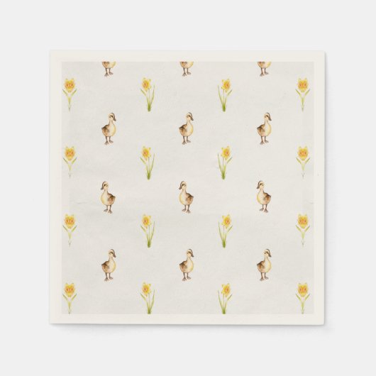 Serviette En Papier Canards et jonquilles au printemps (Devant)