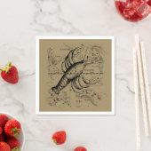 Serviette En Papier Cancer constellation Hevelius 1690 Engaving (En situation)