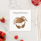 Serviette En Papier Cancer Crabe Zodiac Joyeux anniversaire (En situation)