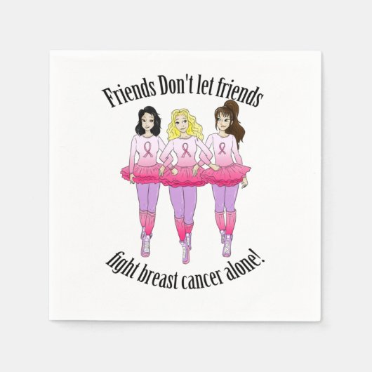 Serviette En Papier Cancer du sein : personne ne combat seul (Devant)