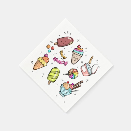 Serviette En Papier Candy and ice Cream (Coin)