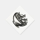 Serviette En Papier Candy Bowl – Ink Brush Halloween Illustration on (Coin)