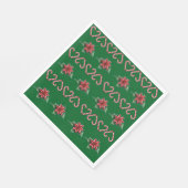 Serviette En Papier Candy Cane Heart and Holly Pattern – Festive Chris (Coin)