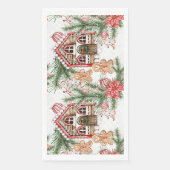 Serviette En Papier Candy cane house, gingerbread man, poinsettia (Devant)