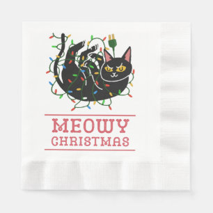 Serviette En Papier Candy Cane Merry and Bright Red and White Candy Co