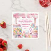 Serviette En Papier Candy Land Retro Rose Sweets Filles Anniversaire (En situation)