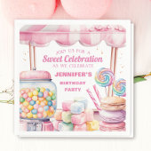 Serviette En Papier Candy Land Retro Rose Sweets Filles Anniversaire
