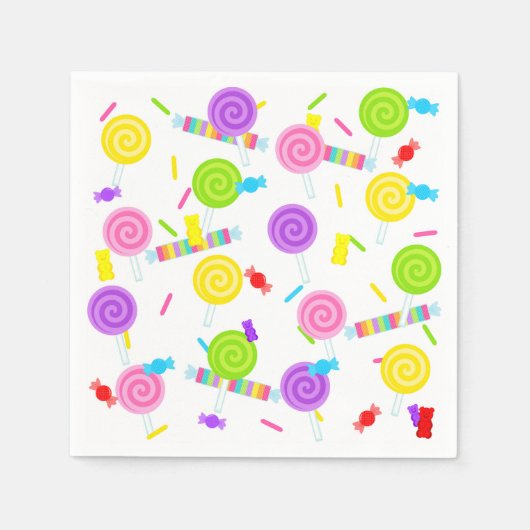 Serviette En Papier Candy Sweet Traitements et Lollipops Papier servie (Devant)