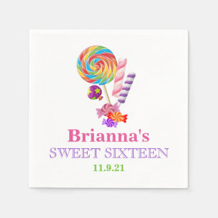 Serviette En Papier Candyland Thème Sweet 16 Napkin personnalisé