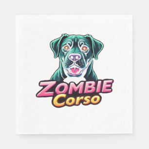 Serviette En Papier Cane Corso Italien Mastiff Chien Zombie Halloween 