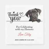 Serviette En Papier Cane Corso Mariage Merci (Devant)