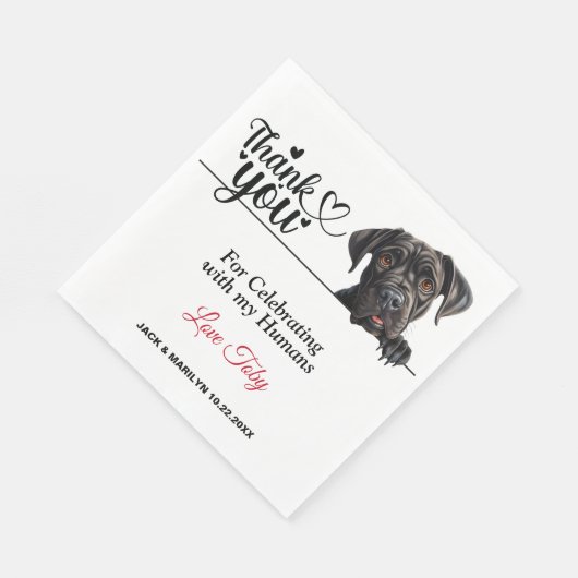 Serviette En Papier Cane Corso Mariage Merci (Coin)