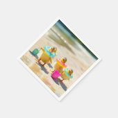 Serviette En Papier Canettes Avec Jouets De Plage (Coin)