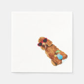Serviette En Papier Caniche d'été (Devant)