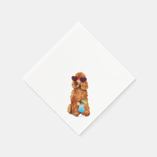 Serviette En Papier Caniche d'été (Coin)