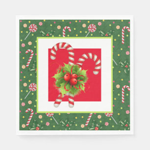 Serviette En Papier Canneberges en bonbons à la menthe poivrée