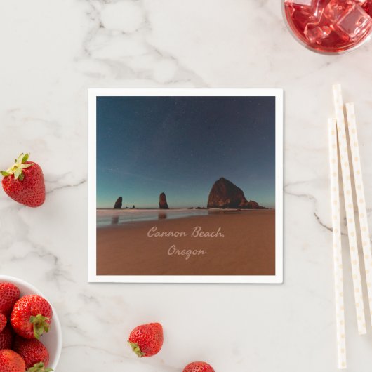 Serviette En Papier Cannon Beach Oregon Haystack Rock (En situation)