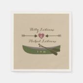 Serviette En Papier Canoë + Coeur Avec Flèches Mariage serviettes (Devant)