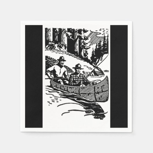 Serviette En Papier Canoë rétro (Devant)