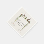 Serviette En Papier Canopy mariage botanique rustique m et mrs script (Coin)