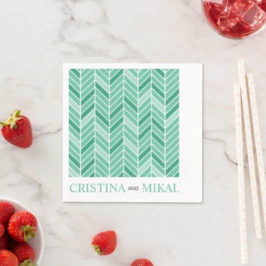 Serviette En Papier Cantileveron Cocktail Party | Vert menthe (En situation)