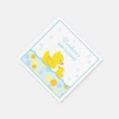Serviette En Papier Caoutchouc bleu et jaune Baby shower (Coin)