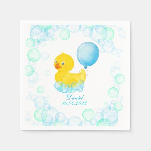 Serviette En Papier Caoutchouc Garçon premier Anniversaire Papier Napk (Devant)