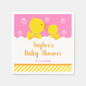 Serviette En Papier Caoutchouc jaune et rose Baby shower (Devant)