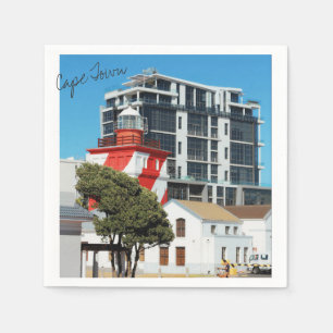 Serviette En Papier Cape Town Cityscape Red Lighthouse Papier Napkin