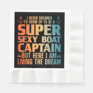 Serviette En Papier Capitaine de bateau cool pour hommes femmes voile