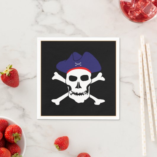 Serviette En Papier Capitaine Jack & Pirate, drapeau des pirates /trés (En situation)