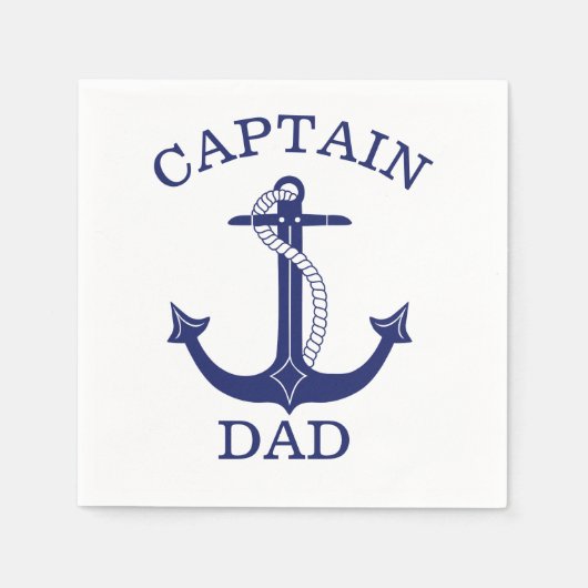 Serviette En Papier Capitaine Papa Ancre nautique (Devant)