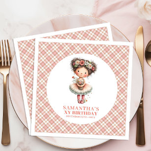 Serviette En Papier Caprice Petite Fée Floral Pastel 3ème Anniversaire