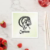 Serviette En Papier Capricorne Chèvre de mer Zodiac vert (En situation)
