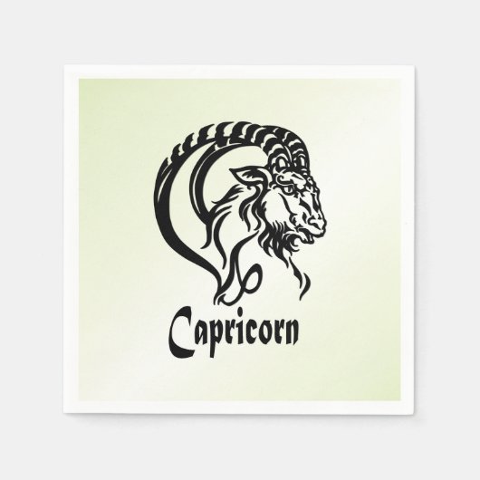 Serviette En Papier Capricorne Chèvre de mer Zodiac vert (Devant)