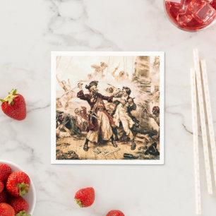 Serviette En Papier Capture, Barbe noire pirate, Revenge de la reine A